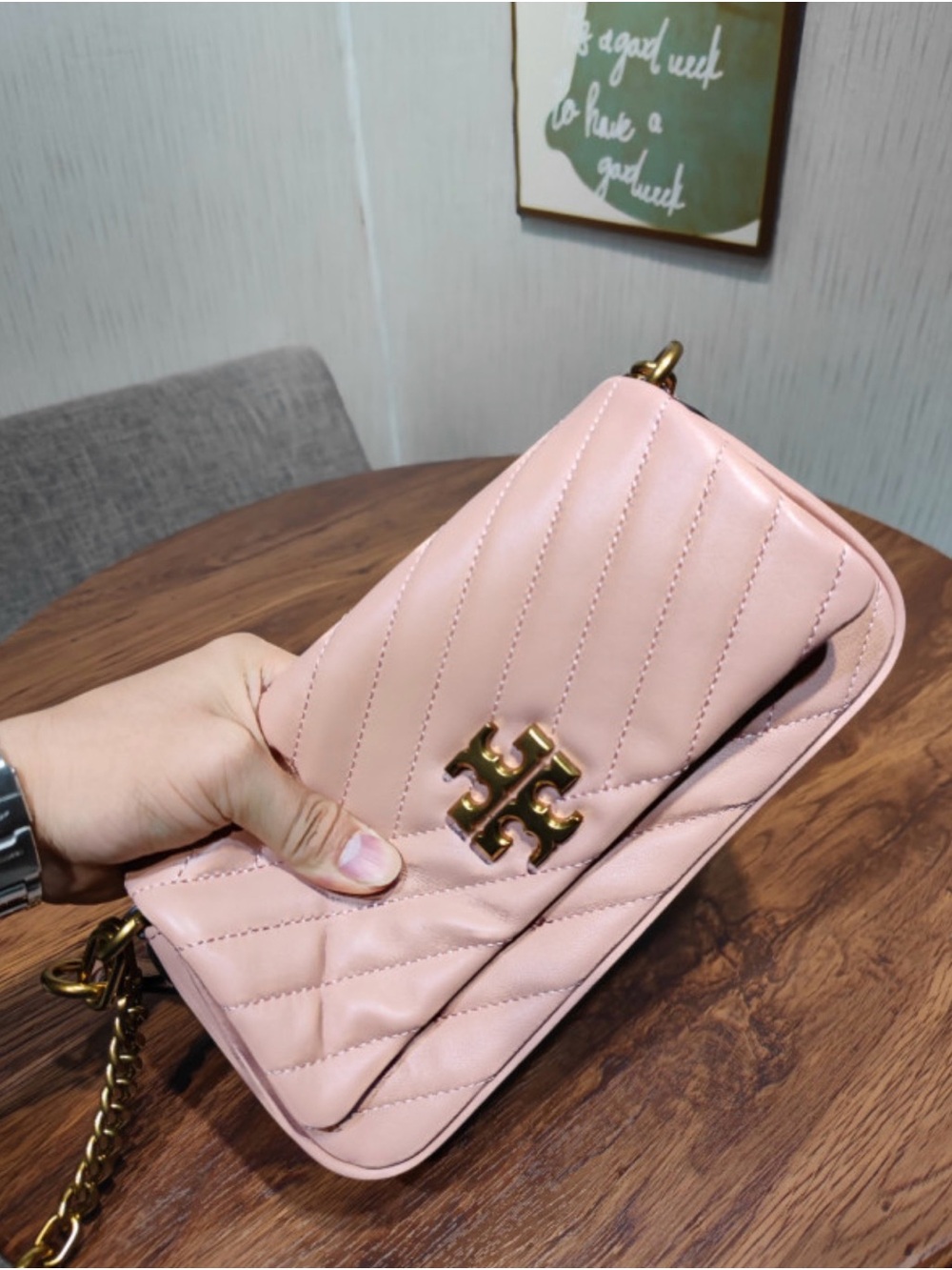 Tory Burch Pink Quilted Shoulder Bag - Picture 7 of 8